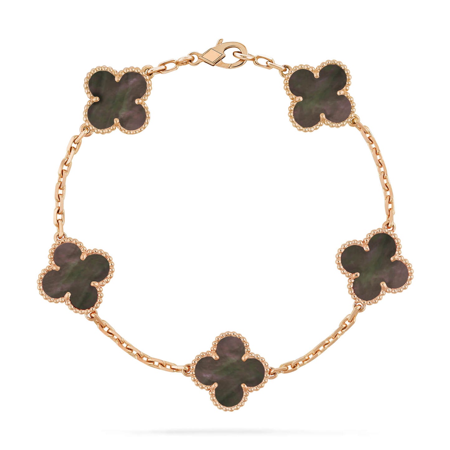 DIANA CLOVER 5 MOTIF GRAY MOP  BRACELET