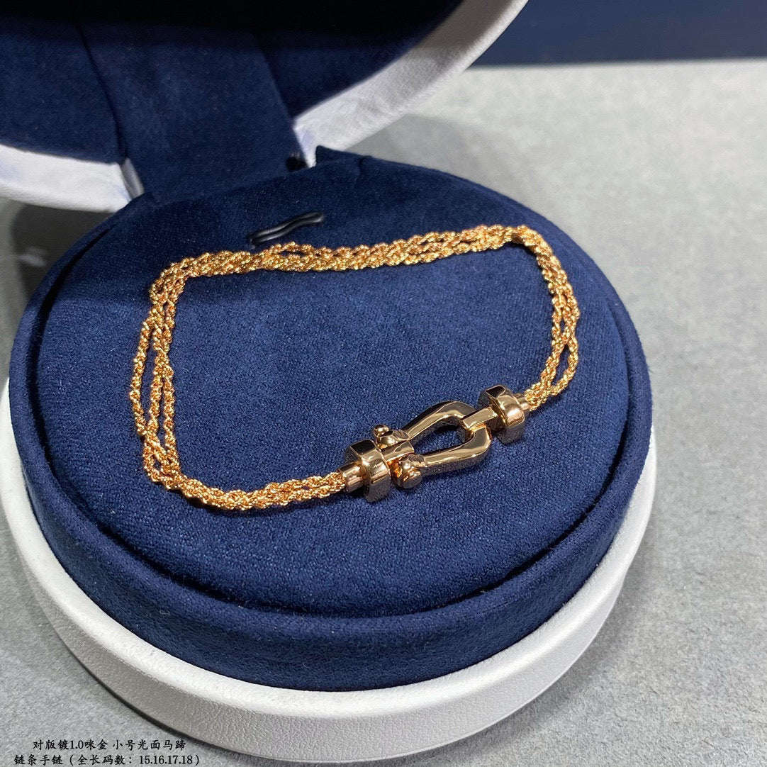 DIANA FORCE SMALL HORSESHOE  DIAMOND CHAIN ROPE BRACELET