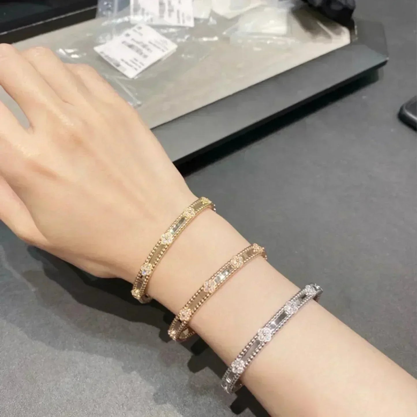DIANA CLOVER BRACELET 4MM DIAMONDS