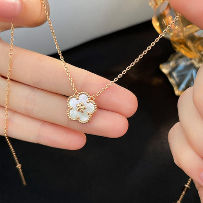 DIANA LUCKY  WHITE MOP  PLUM BLOSSOM NECKLACE