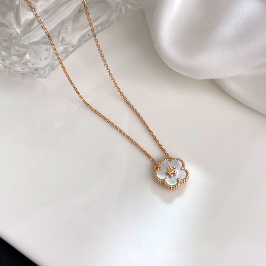 DIANA LUCKY  WHITE MOP  PLUM BLOSSOM NECKLACE