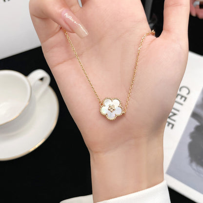 DIANA LUCKY  WHITE MOP  PLUM BLOSSOM NECKLACE