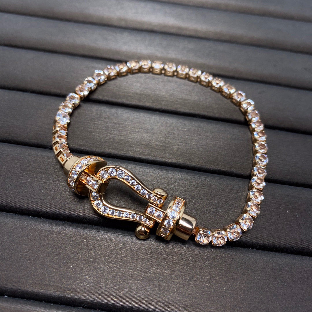 DIANA FORCE  LARGE HORSESHOE FULL DIAMOND TENNIS BRACELET