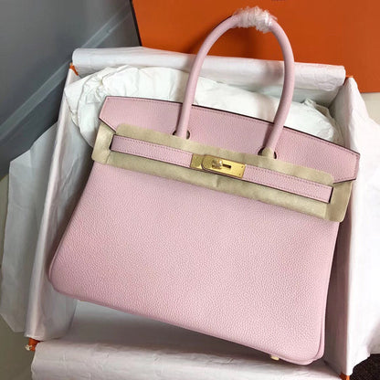 HM BIRKIN 30CM PIEL TOGO ROSA HERRAJES DORADOS
