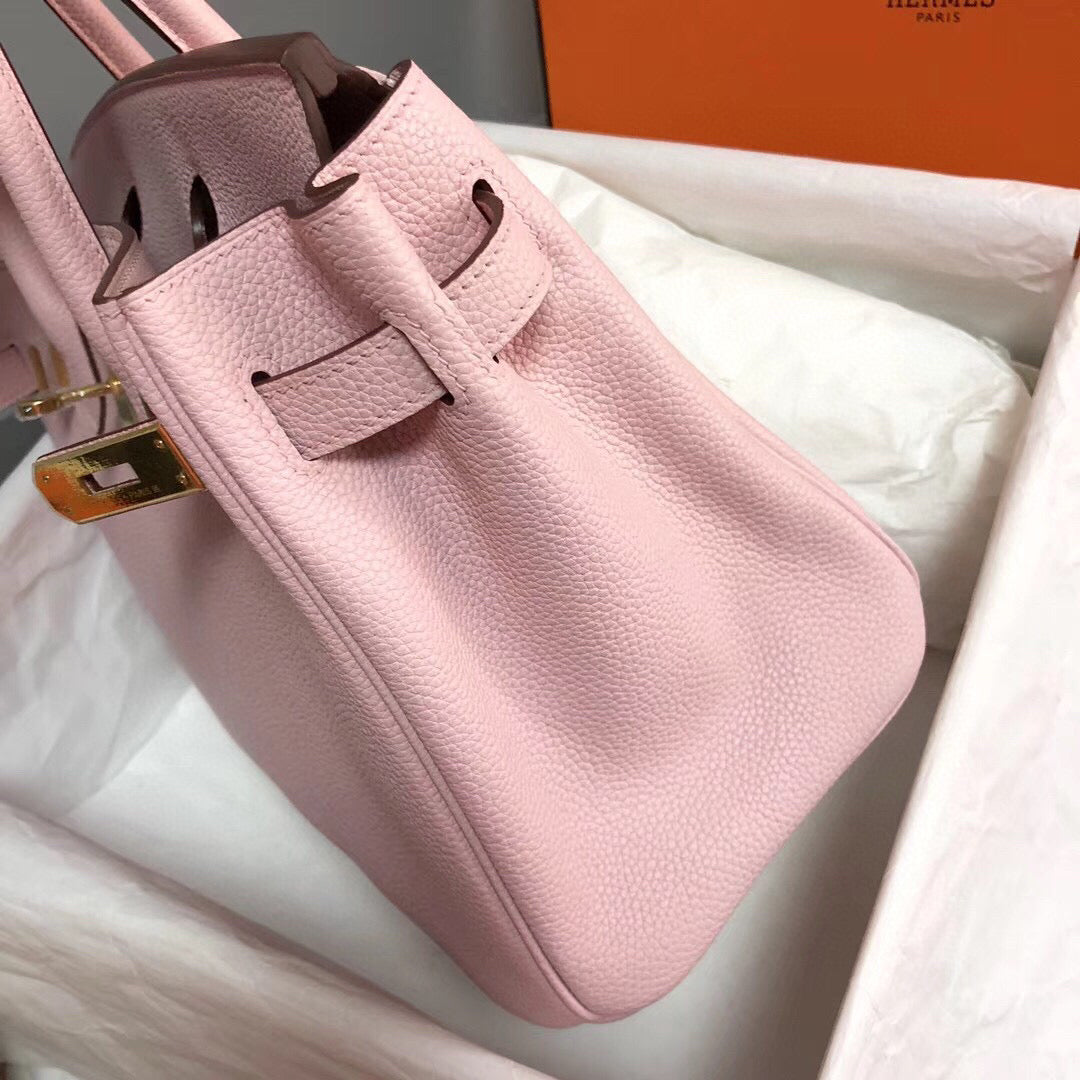 HM BIRKIN 30CM PIEL TOGO ROSA HERRAJES DORADOS