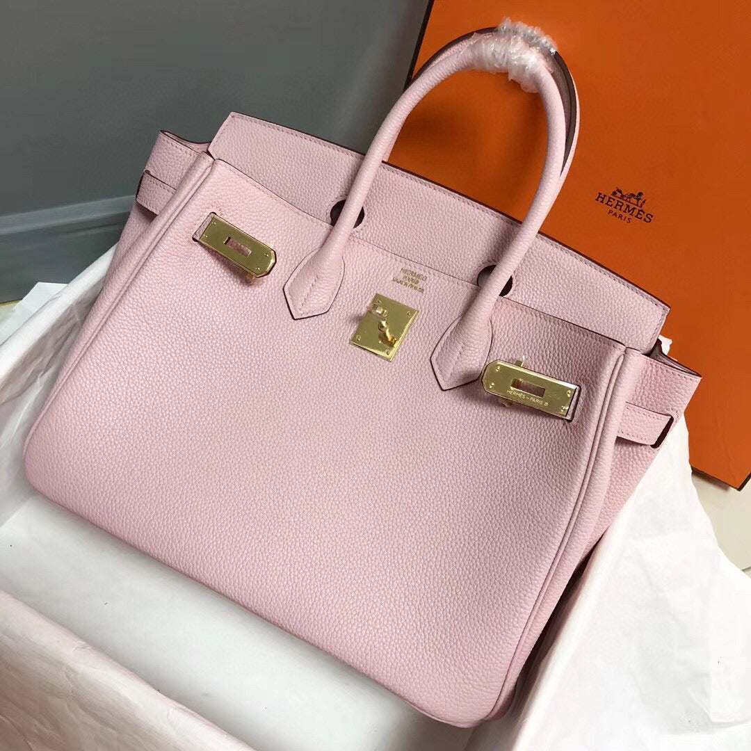 HM BIRKIN 30CM PIEL TOGO ROSA HERRAJES DORADOS