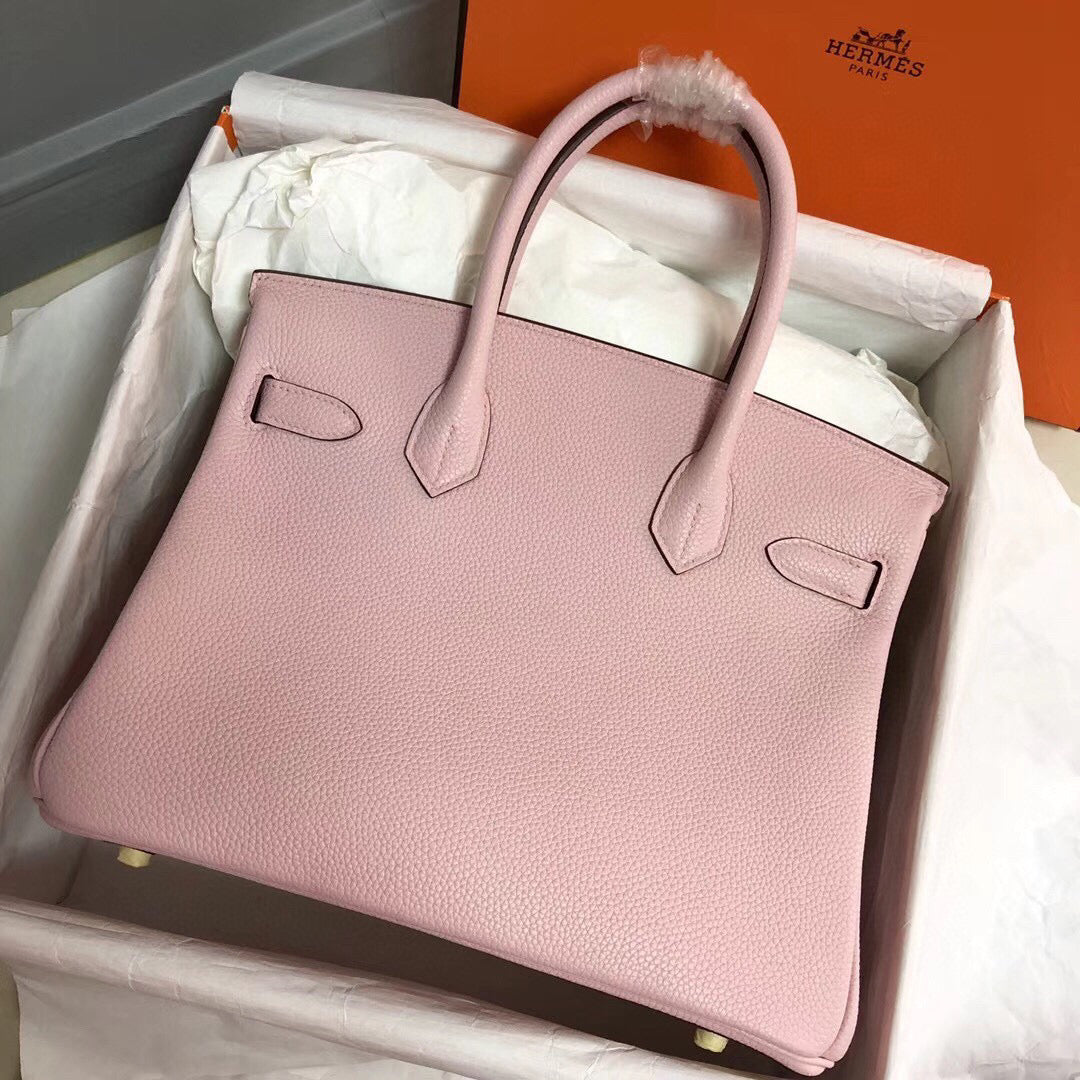 HM BIRKIN 30CM PIEL TOGO ROSA HERRAJES DORADOS