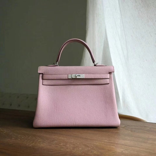 HM KELLY 28 CM ROSA TOGO HERRAJES DE PLATA
