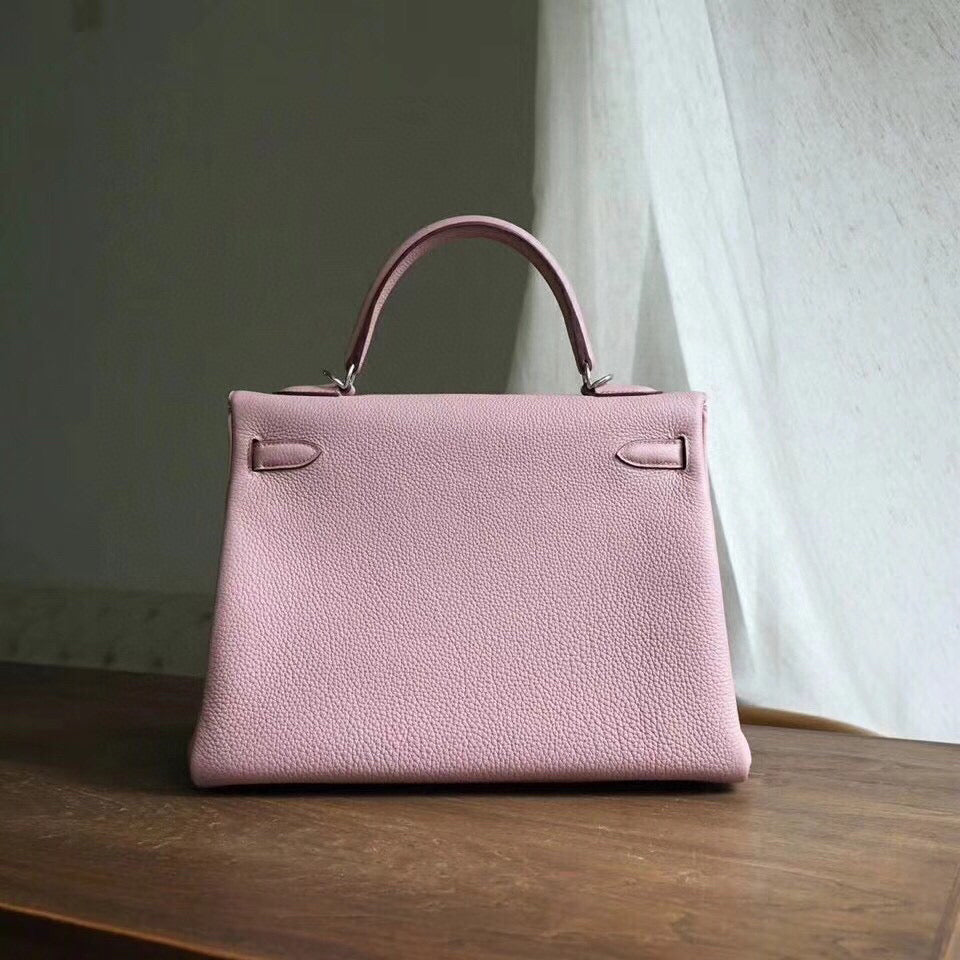 HM KELLY 28 CM ROSA TOGO HERRAJES DE PLATA