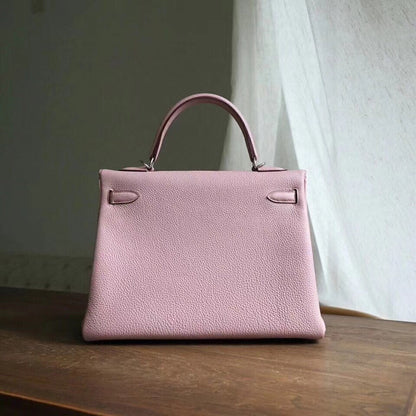 HM KELLY 28 CM ROSA TOGO HERRAJES DE PLATA