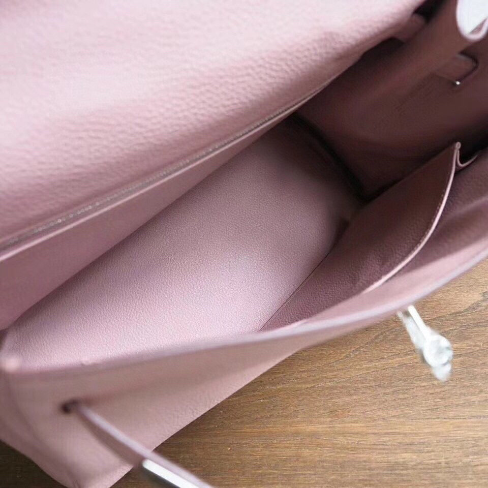 HM KELLY 28 CM ROSA TOGO HERRAJES DE PLATA