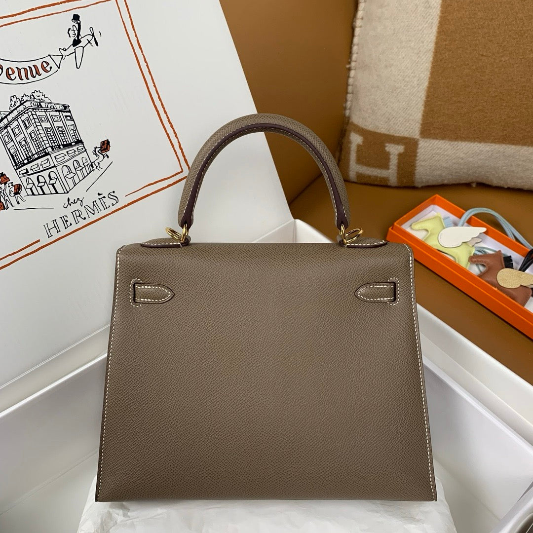 HM KELLY 28 CM ESTUCHE EPSOM HARDWARE DORADO