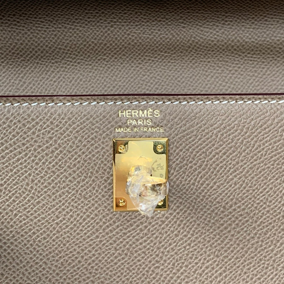 HM KELLY 28 CM ESTUCHE EPSOM HARDWARE DORADO