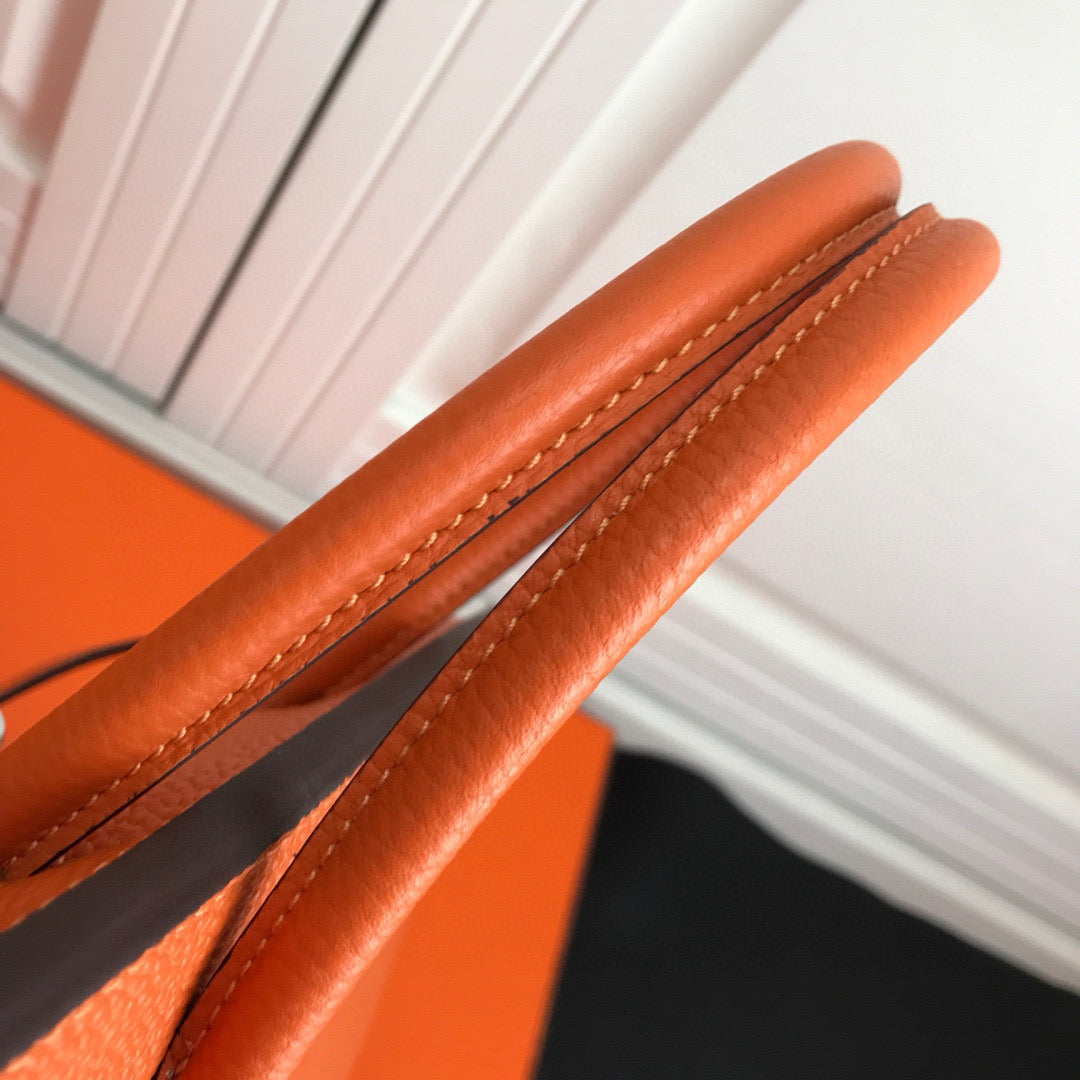 HM BIRKIN PIEL TOGO NARANJA CON HERRAJES PLATEADOS