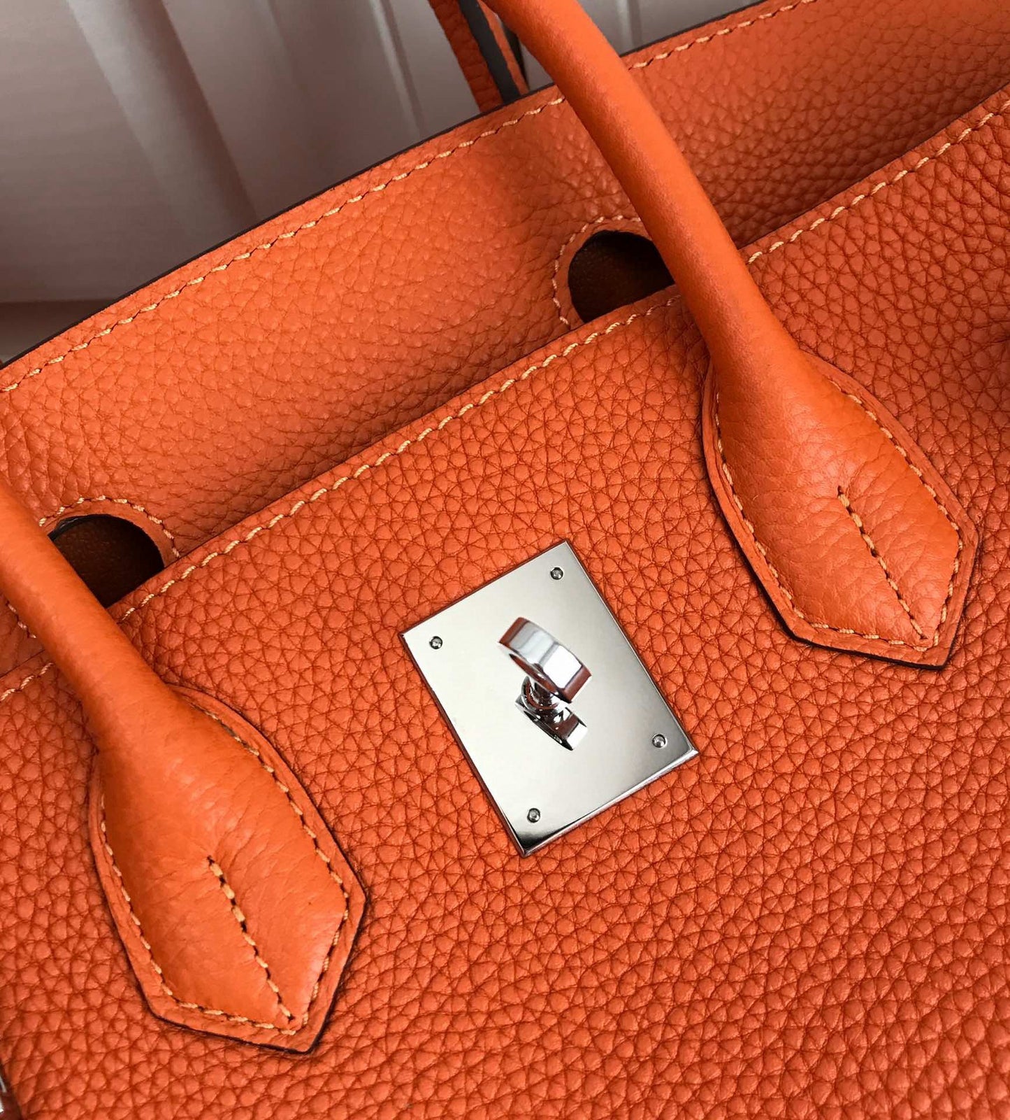 HM BIRKIN PIEL TOGO NARANJA CON HERRAJES PLATEADOS