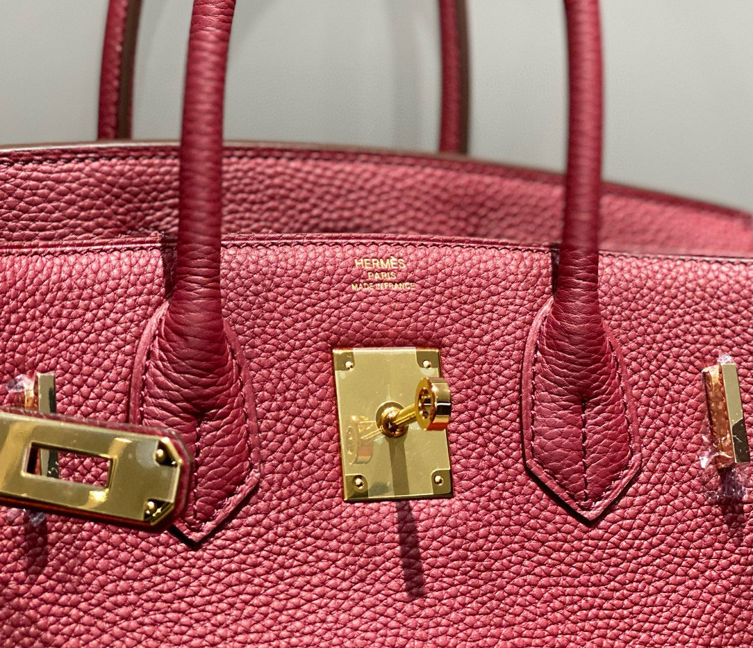 HM BIRKIN 25CM ROUGE H TOGO CUERO HIERROS DORADOS