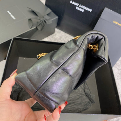 Saint Laurent Small Loulou 29 Shoulder Bag Black Lambskin Ghw