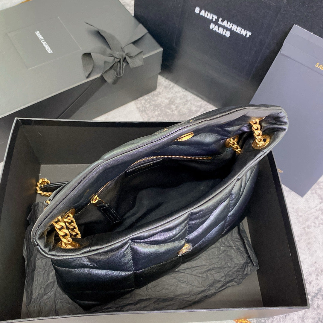 Saint Laurent Small Loulou 29 Shoulder Bag Black Lambskin Ghw