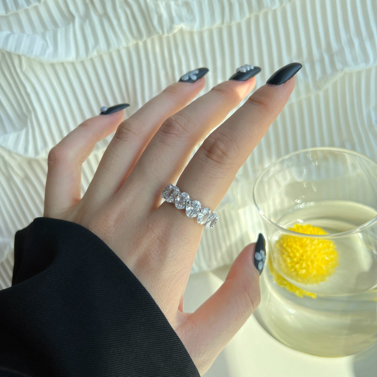 [HOT]Dainty Elongated Cushion Cut Tennis Ring