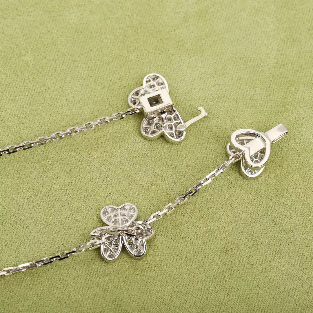 DIANA FRIVOLE SILVER 9 FLOWERS NECKLACE