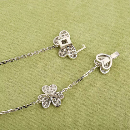 DIANA FRIVOLE SILVER 9 FLOWERS NECKLACE