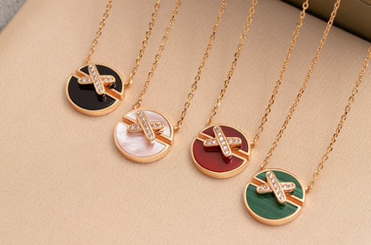 DIANA JEUX DE PINK GOLD DIAMOND NECKLACE