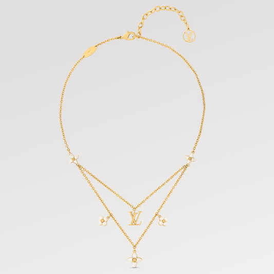 DIANA FLOWERGRAM GOLD MOP DOUBLE ROW NECKLACE