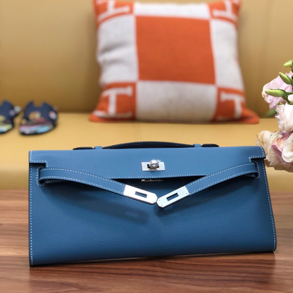 HM Kelly Cut 31cm Azul Swift Cuero Shw