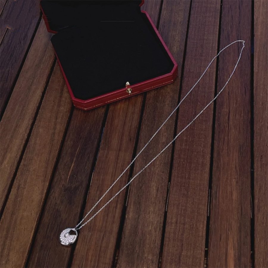 DIANA AMULETTE SILVER FULL DIAMOND NECKLACE