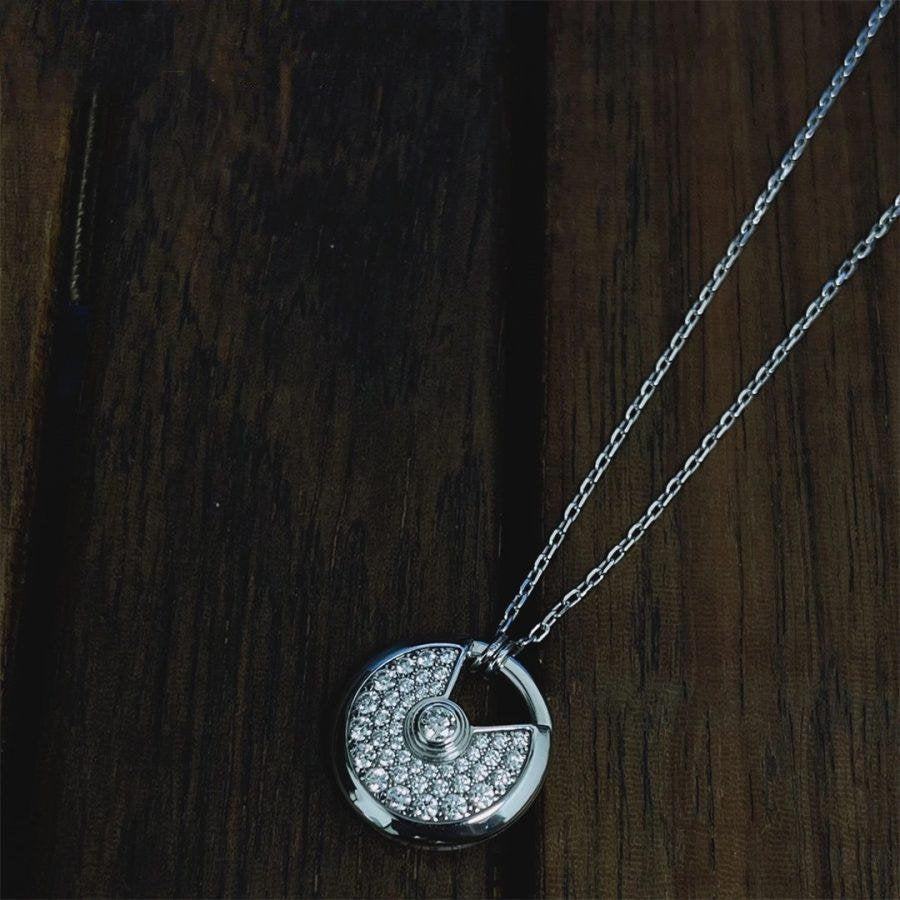 DIANA AMULETTE SILVER FULL DIAMOND NECKLACE