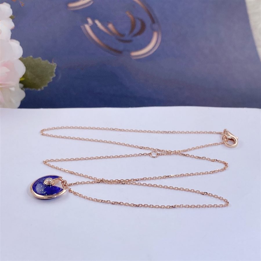 DIANA AMULETTE ROSE GOLD AGATE NECKLACE