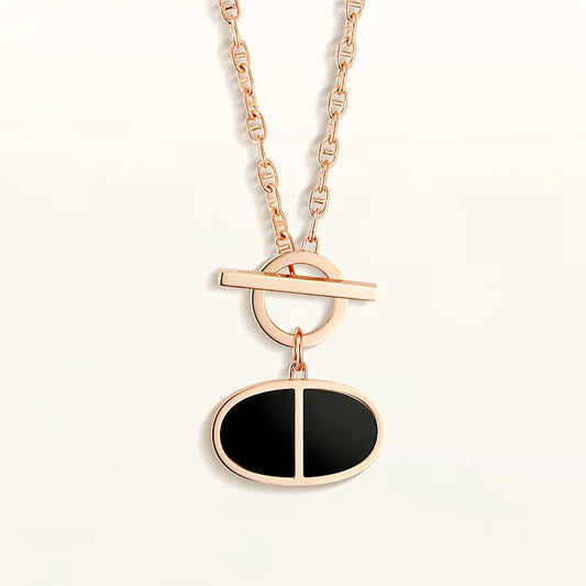 DIANA CHAINE VERSO BLACK CERAMIC NECKLACE
