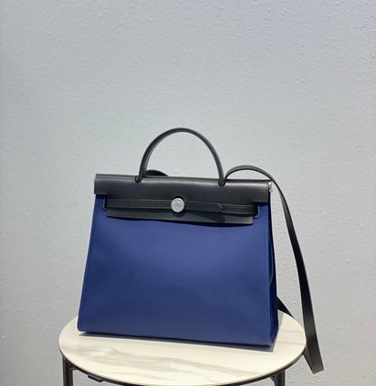 Herbag 31 Toile Lona Azul Piel de Vaca Negra