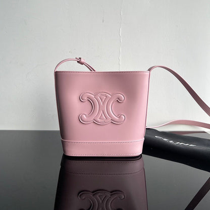 BOLSO CUIR TRIPHOME 19 DE PIEL DE BECERRO LISA ROSA PASTEL