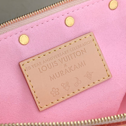 LV x TM Pochette Accessoires 22cm Sakura Brown Cherry Blossom Monogram Canvas