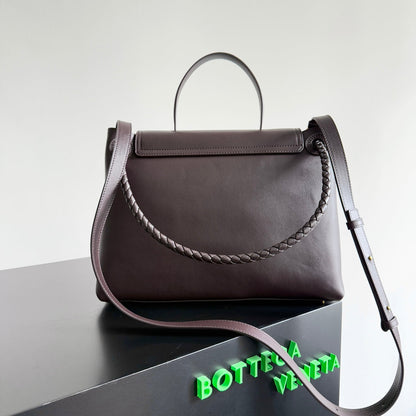 Bolso mediano BV Ciao Ciao de 34 cm en piel color chocolate 242928