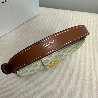 BOLSO MEDIANO AVA 23 EN LONA TRIOMPHE BEIGE CON LOGOTIPO DORADO