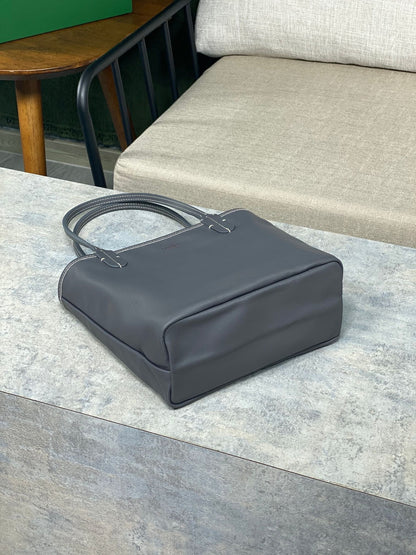 SAC ANJOU MINI 20 EN TOILE GOYARDINE GRISE ET CUIR DE VEAU