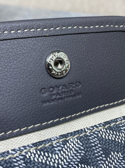 SAC ANJOU MINI 20 EN TOILE GOYARDINE GRISE ET CUIR DE VEAU