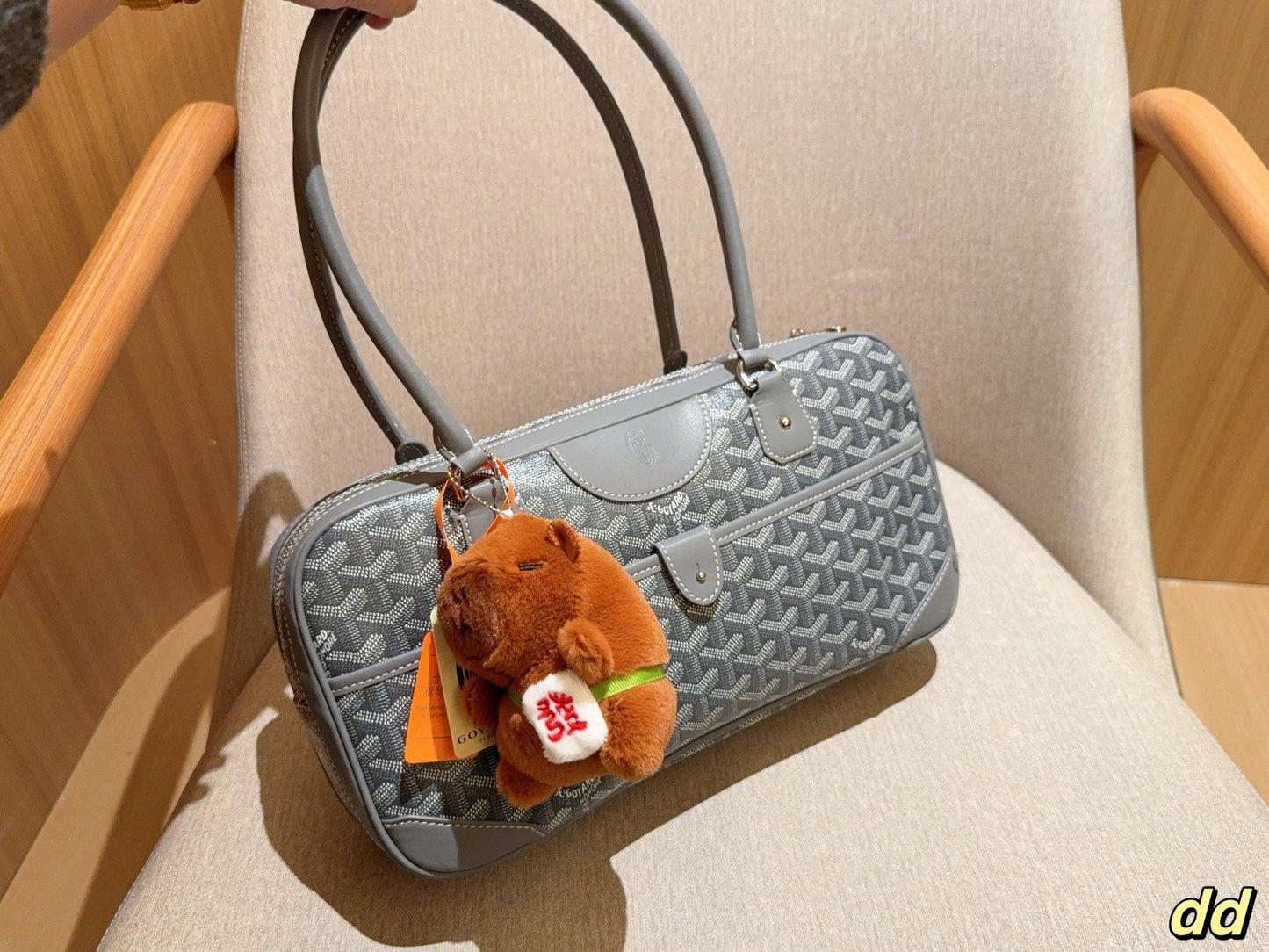 BOLSO SAINT MARTIN 35 EN LONA GOYARDINE GRIS Y PIEL DE BECERRO