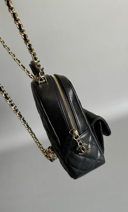 MOCHILA CC MINI 18 NEGRO CAVIAR HARDWARE DORADO CLARO