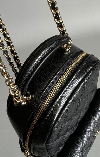 MOCHILA CC MINI 18 NEGRO CAVIAR HARDWARE DORADO CLARO