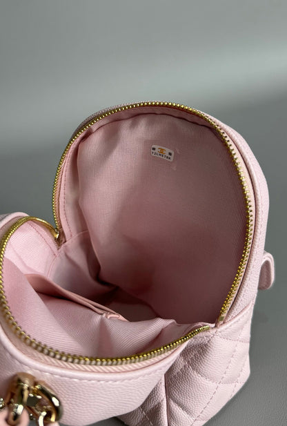 MOCHILA CC MINI 18 ROSA CAVIAR HARDWARE DORADO CLARO