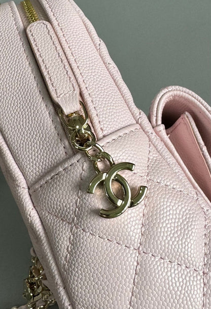 MOCHILA CC MINI 18 ROSA CAVIAR HARDWARE DORADO CLARO