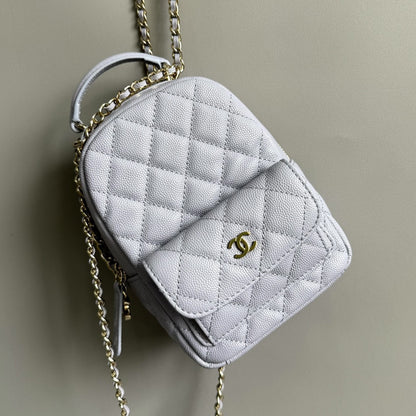 MOCHILA CC MINI 18 BLANCO CAVIAR HARDWARE DORADO CLARO