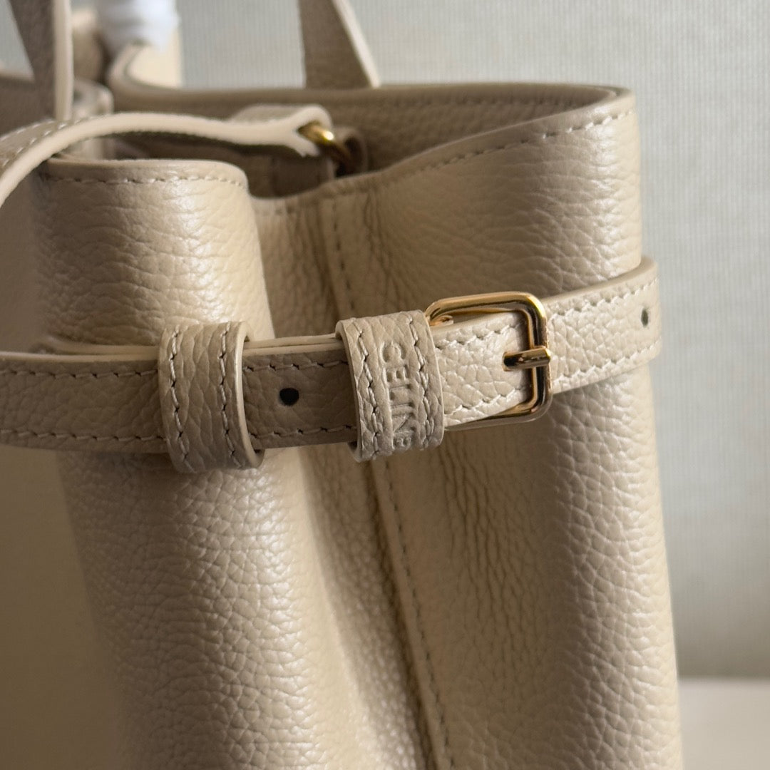 MINI CABAS ANA?S CUIR TRIOMPHE 20 EN PIEL DE BECERRO GRANULADA BEIGE