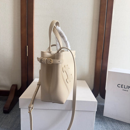 MINI CABAS ANA?S CUIR TRIOMPHE 20 EN PIEL DE BECERRO GRANULADA BEIGE