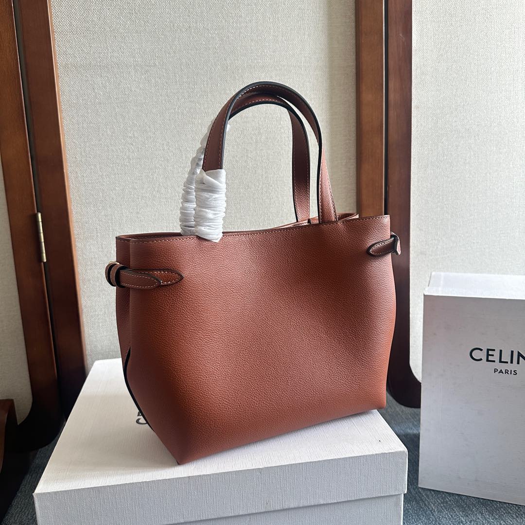 MINI CABAS ANA?S CUIR TRIOMPHE 20 IN BRONZE ORANGE GRAINED CALFSKIN