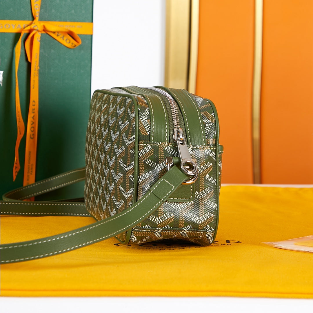 SAC CAP-VERT PM 22 EN TOILE GOYARDINE VERT BOIS