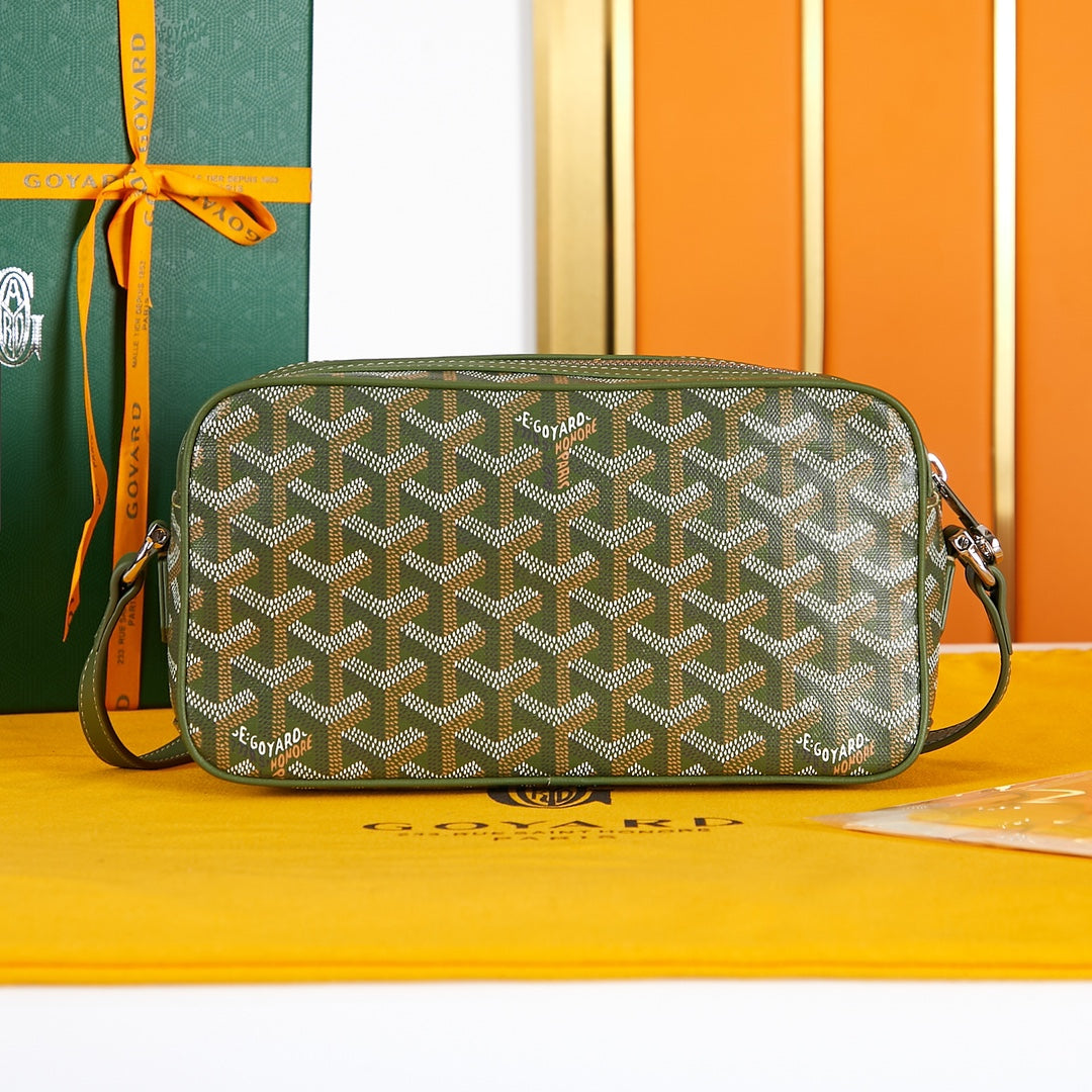 SAC CAP-VERT PM 22 EN TOILE GOYARDINE VERT BOIS